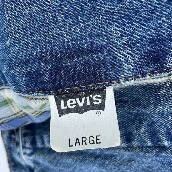 Vtg Levis Jacket Mens Large Flannel Lined Denim Trucker Made USA 90s Western Y2K - Picture 15 of 16